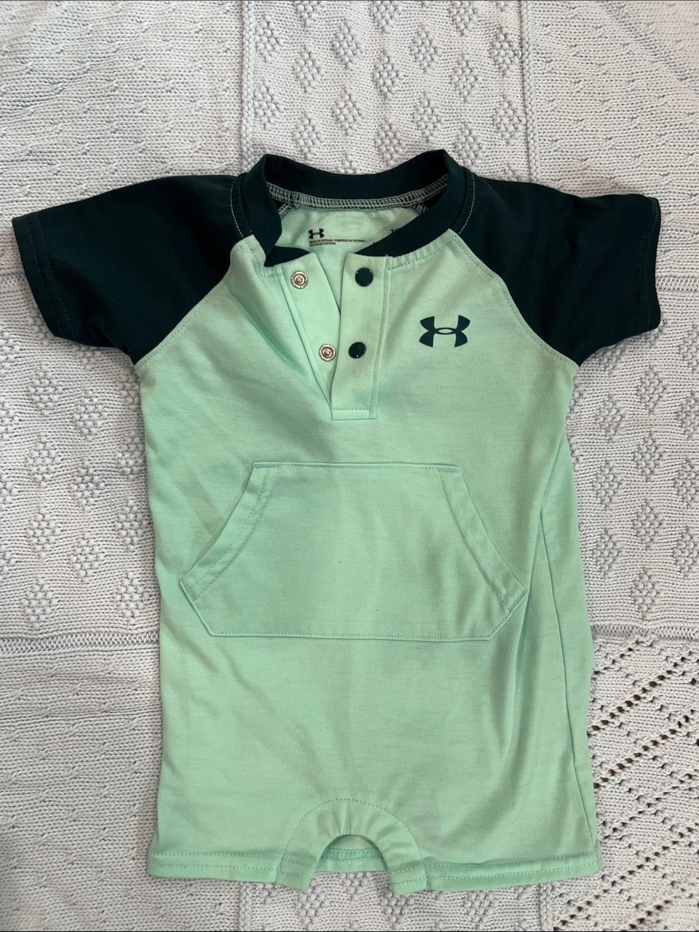 Under Armour Mint & Navy Short Sleeve Romper Shirt